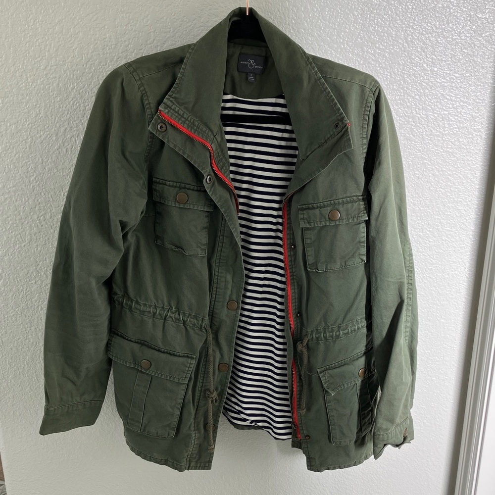 Market & Spruce olive green utility jacket size M